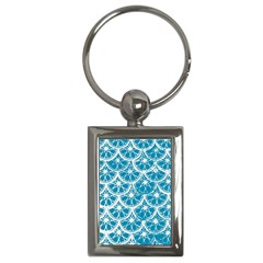 Lime Blue Star Circle Key Chains (Rectangle) 