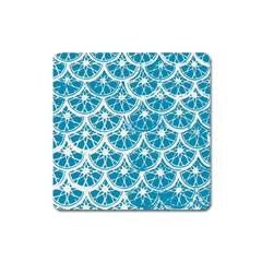 Lime Blue Star Circle Square Magnet