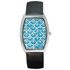 Lime Blue Star Circle Barrel Style Metal Watch by Alisyart