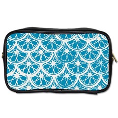 Lime Blue Star Circle Toiletries Bags 2-side by Alisyart