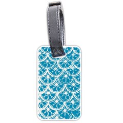 Lime Blue Star Circle Luggage Tags (one Side) 