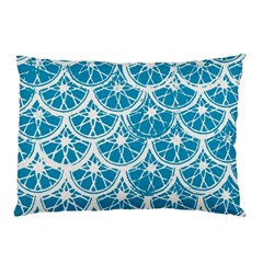 Lime Blue Star Circle Pillow Case (two Sides)