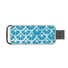 Lime Blue Star Circle Portable Usb Flash (two Sides) by Alisyart