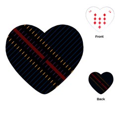 Material Design Stripes Line Red Blue Yellow Black Playing Cards (heart) 