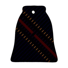 Material Design Stripes Line Red Blue Yellow Black Ornament (bell)