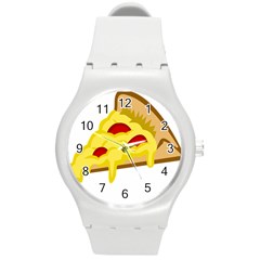 Pasta Salad Pizza Cheese Round Plastic Sport Watch (m)