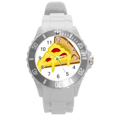 Pasta Salad Pizza Cheese Round Plastic Sport Watch (l)