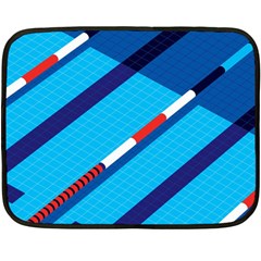 Minimal Swim Blue Illustration Pool Fleece Blanket (mini)