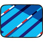 Minimal Swim Blue Illustration Pool Fleece Blanket (Mini) 35 x27  Blanket