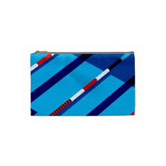 Minimal Swim Blue Illustration Pool Cosmetic Bag (small) 