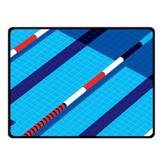 Minimal Swim Blue Illustration Pool Fleece Blanket (small)