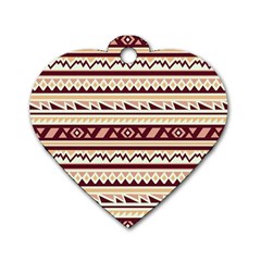 Pattern Tribal Triangle Dog Tag Heart (two Sides)