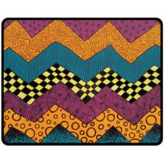 Painted Chevron Pattern Wave Rainbow Color Fleece Blanket (medium) 