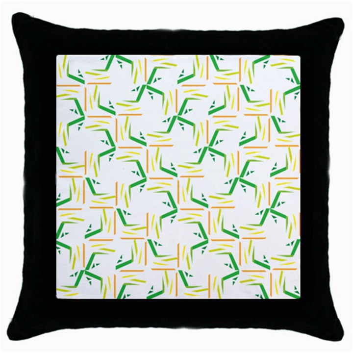 Patterns Boomerang Line Chevron Green Orange Yellow Throw Pillow Case (Black)