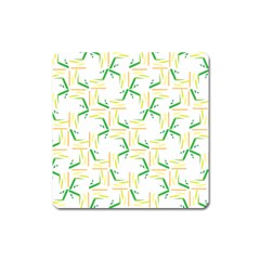 Patterns Boomerang Line Chevron Green Orange Yellow Square Magnet