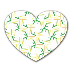 Patterns Boomerang Line Chevron Green Orange Yellow Heart Mousepads