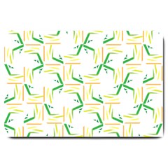 Patterns Boomerang Line Chevron Green Orange Yellow Large Doormat  by Alisyart