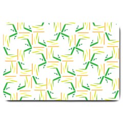 Patterns Boomerang Line Chevron Green Orange Yellow Large Doormat 