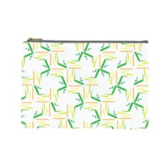 Patterns Boomerang Line Chevron Green Orange Yellow Cosmetic Bag (large) 