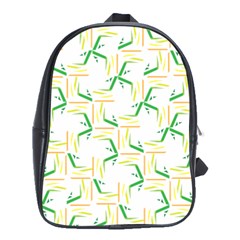 Patterns Boomerang Line Chevron Green Orange Yellow School Bags(large)  by Alisyart