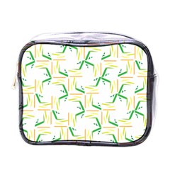 Patterns Boomerang Line Chevron Green Orange Yellow Mini Toiletries Bags