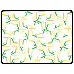 Patterns Boomerang Line Chevron Green Orange Yellow Fleece Blanket (large)  by Alisyart