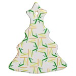 Patterns Boomerang Line Chevron Green Orange Yellow Ornament (Christmas Tree)  Front