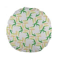 Patterns Boomerang Line Chevron Green Orange Yellow Standard 15  Premium Round Cushions by Alisyart