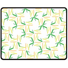 Patterns Boomerang Line Chevron Green Orange Yellow Double Sided Fleece Blanket (medium)  by Alisyart