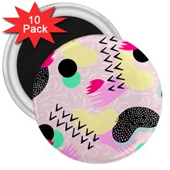 Pink Circle Red Pattern,sexy 3  Magnets (10 Pack)  by Alisyart