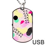 Pink Circle Red Pattern,sexy Dog Tag USB Flash (One Side) Front