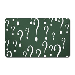 Question Mark White Green Think Magnet (rectangular)