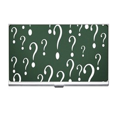 Question Mark White Green Think Business Card Holders by Alisyart