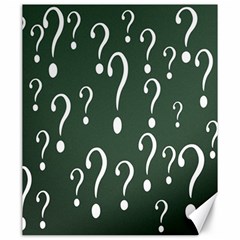 Question Mark White Green Think Canvas 20  X 24  