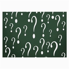 Question Mark White Green Think Large Glasses Cloth by Alisyart