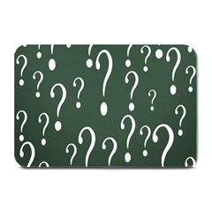 Question Mark White Green Think Plate Mats