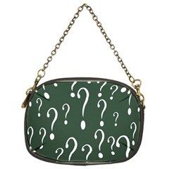 Question Mark White Green Think Chain Purses (two Sides) 