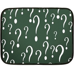 Question Mark White Green Think Double Sided Fleece Blanket (mini) 