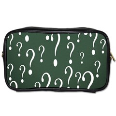 Question Mark White Green Think Toiletries Bags