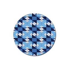 Radiating Star Repeat Blue Rubber Round Coaster (4 Pack)  by Alisyart