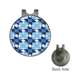Radiating Star Repeat Blue Hat Clips with Golf Markers Front