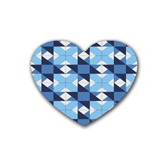 Radiating Star Repeat Blue Heart Coaster (4 Pack) 