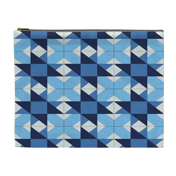 Radiating Star Repeat Blue Cosmetic Bag (XL)