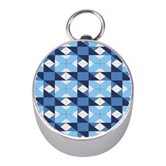 Radiating Star Repeat Blue Mini Silver Compasses