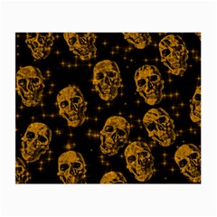 Sparkling Glitter Skulls Golden Small Glasses Cloth by ImpressiveMoments