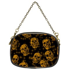 Sparkling Glitter Skulls Golden Chain Purses (one Side)  by ImpressiveMoments