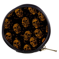 Sparkling Glitter Skulls Golden Mini Makeup Bags