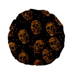 Sparkling Glitter Skulls Golden Standard 15  Premium Round Cushions Back