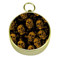 Sparkling Glitter Skulls Golden Gold Compasses by ImpressiveMoments