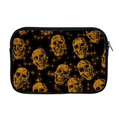 Sparkling Glitter Skulls Golden Apple Macbook Pro 17  Zipper Case by ImpressiveMoments